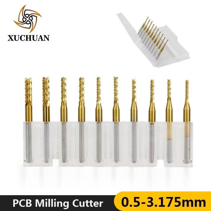 Worth Buy Pcs Mm Titanium Coated Pcb Milling Cutter Cnc