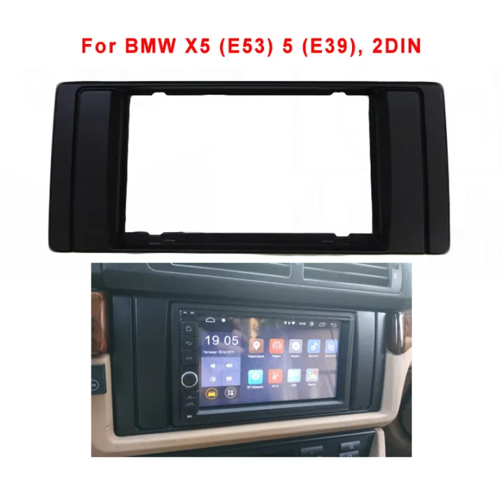 2 Din DVD สเตอรโอวทย Fascia สำหรบ BMW X5 E53 5 E39 Adpter กรอบ