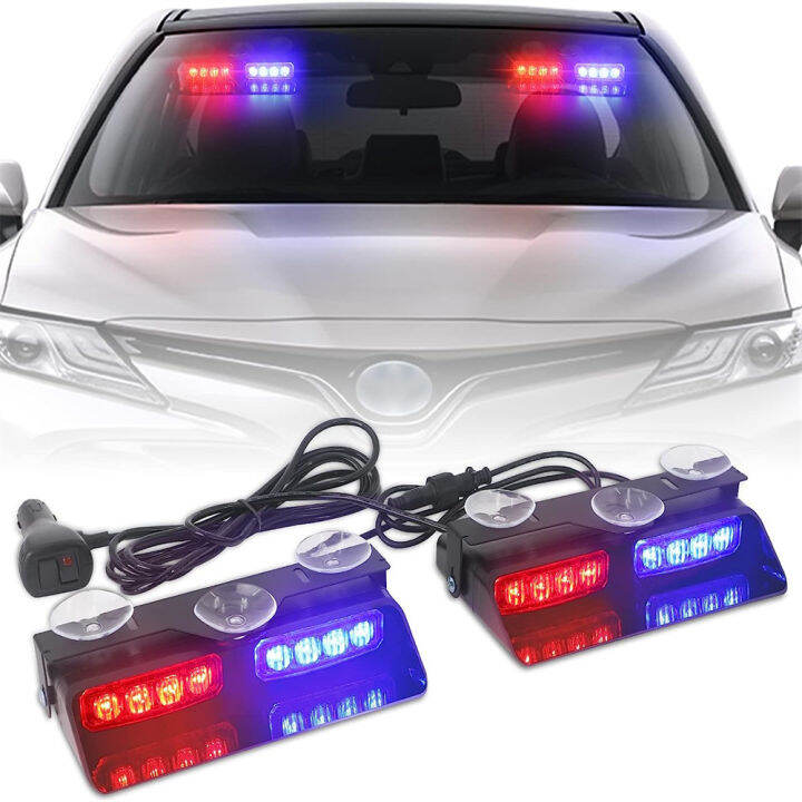 2 In 1 LED Car Strobe Lights For Emergency Flash Warning Lamp