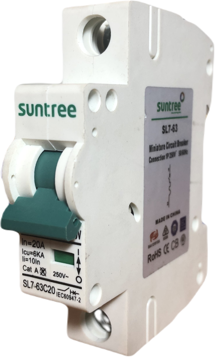 AC เบรกเกอร Suntree SCB8 63 Series AC MCB 1 Pole 6KA 32A 250V Mini