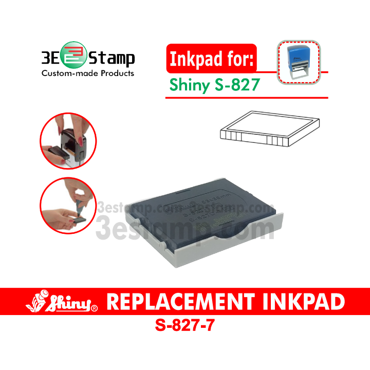 3E Stamp S 827 7 Shiny Replacement Ink Pad For Shiny 827 S827 S