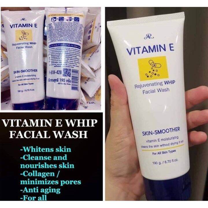 Ar Thailand Facial Foam Wash Cleanser Vitamin E Rejuvenating Collagen