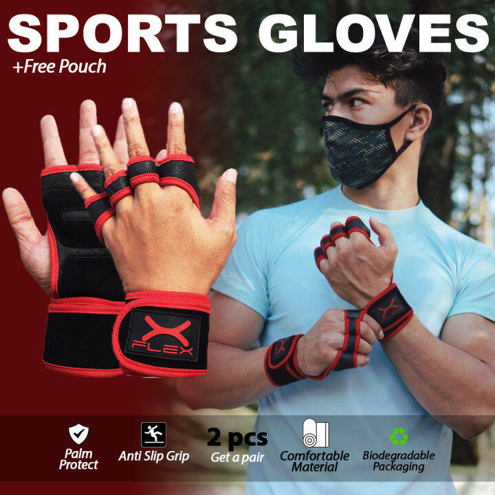 Flexzone Sarung Tangan Fitness Gym Weight Lifting Gloves Fag