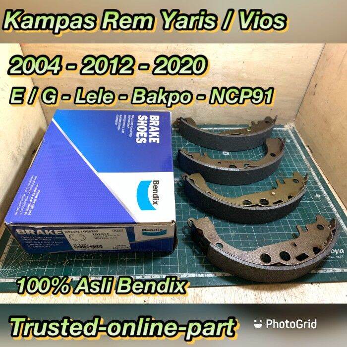 Kampas Rem Yaris Belakang Tipe E Dan G 100 Asli Bendix Lazada Indonesia