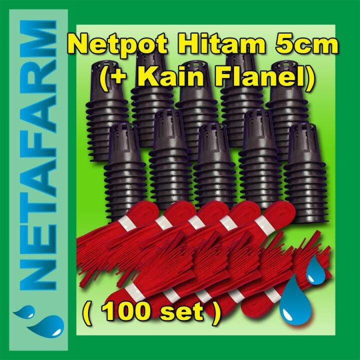 Netpot Cm Hitam Flanel Sumbu Hidroponik Set Pcs Lazada