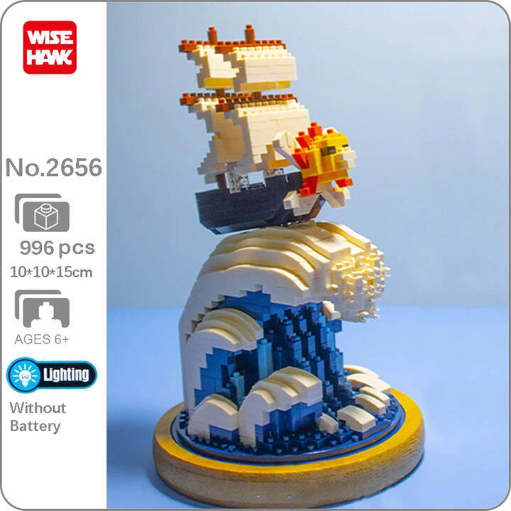 Wise Hawk 2656 One Piece Thousand Sunny Pirate Boat In Dome Nano