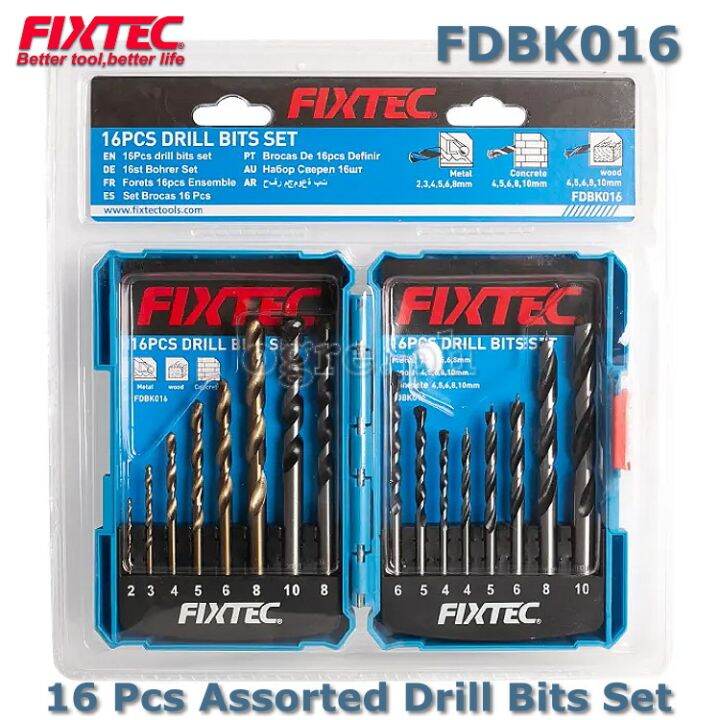 Fixtec Fdbk Pcs Assorted Drill Bits Set Lazada Ph