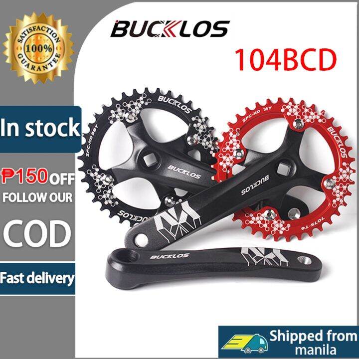 COD BUCKLOS MTB Crankset 104BCD Roundoval Bike Crank Single Chainring