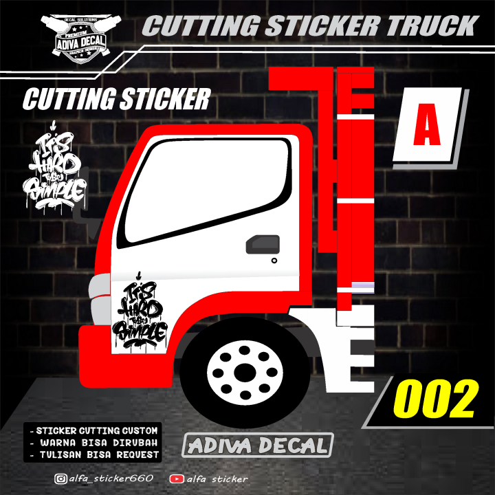 STIKER PINTU SAMPING TRUK STICKER TRUCK TYPOGRAPHY CANTER ELF HINO GIGA