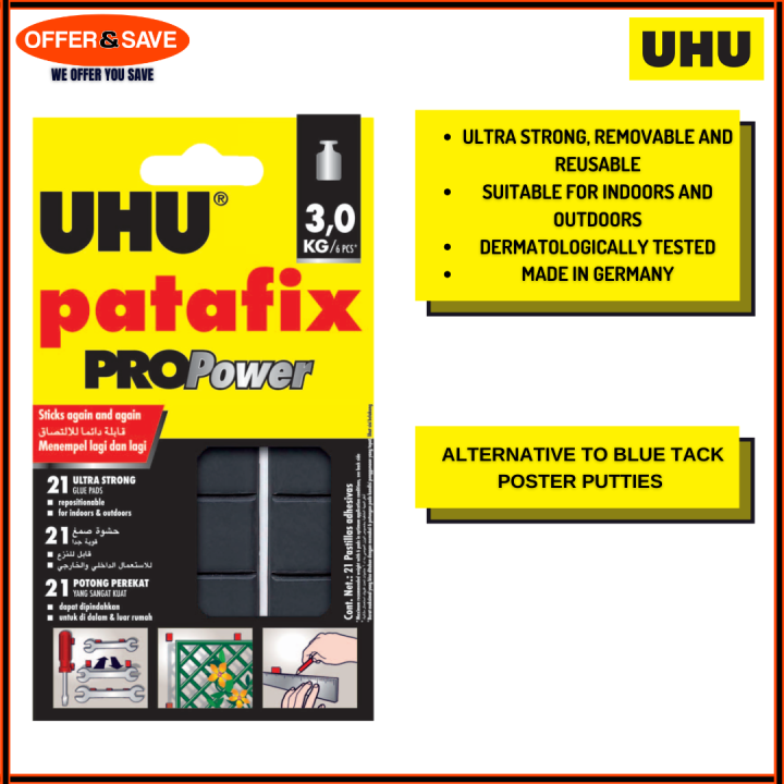 UHU Patafix ProPower Ultra Strong Removable And Reusable Glue Pads