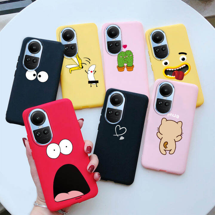 For Oppo Reno10 Pro Case CPH2525 Cute Cartoon Cover Soft Silicone Phone