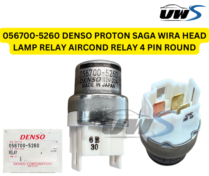 056700 5260 DENSO PROTON SAGA WIRA HEAD LAMP RELAY AIRCOND RELAY 4 PIN