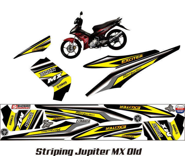 STRIPING MOTOR JUPITER MX OLD 135 VARIASI STIKER POLET LIS RACING