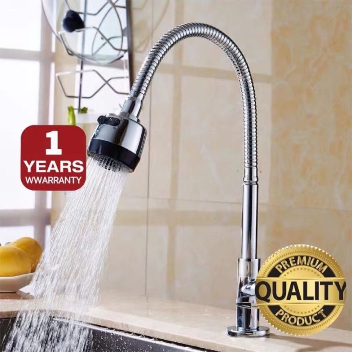 SUS304 Kitchen Faucet 360Flexible With Sprayer Single Cold Washing