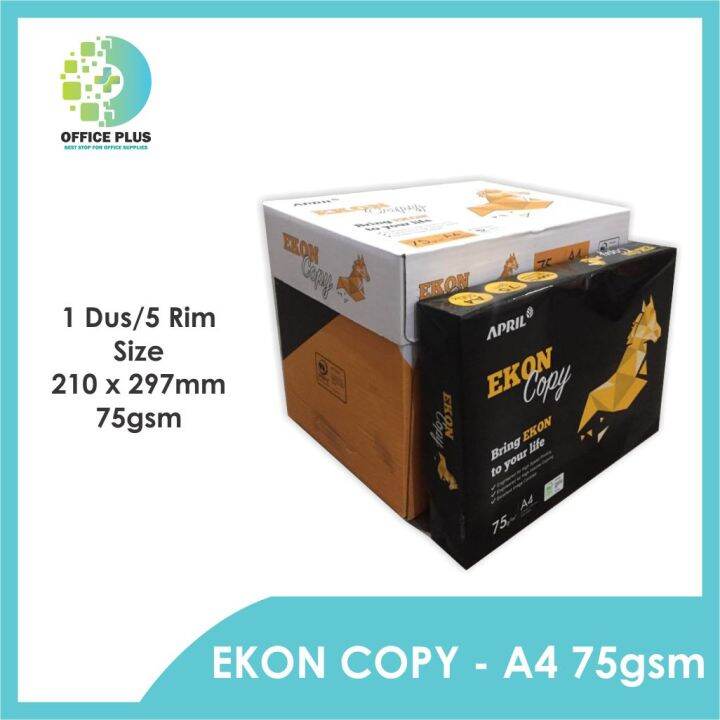 Kertas A4 HVS 75 Gram Ekon Copy 1 Dus 5 Rim 2 500 Lembar Lazada