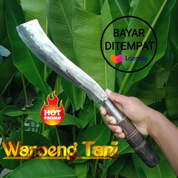 Golok Baja Tebal Gagang Kayu Super Tajam Bendo Cacah Daging Potong