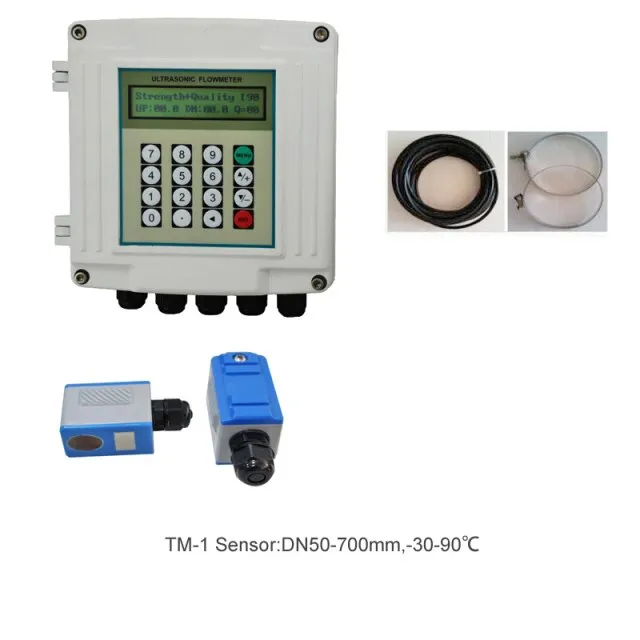 TUF 2000S Clamp On Type Liquid Water Flow Meters Rate Fixed Wall Mount