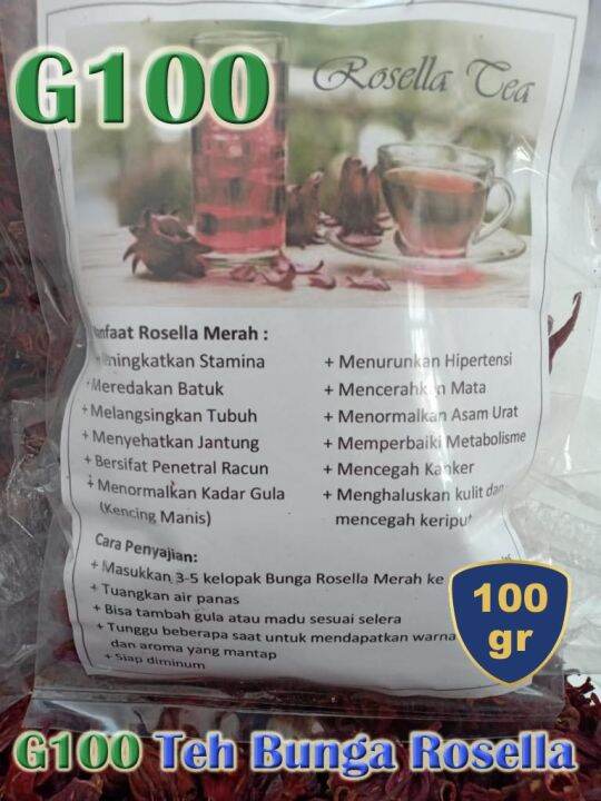 G Teh Seduh Bunga Rosella Merah Rosela Merah Gram Lazada