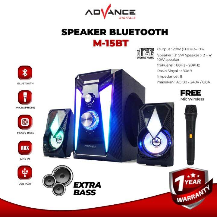 Advance M Bt Speaker Stereo Bluetooth Xtra Bass Subwoofer Garansi