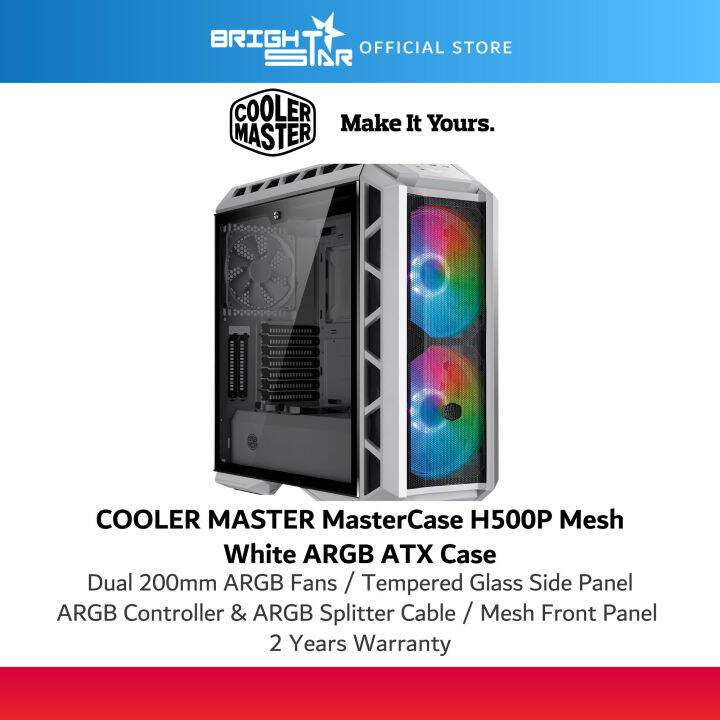 COOLER MASTER MasterCase H500P Mesh White ARGB ATX Case MCM H500P