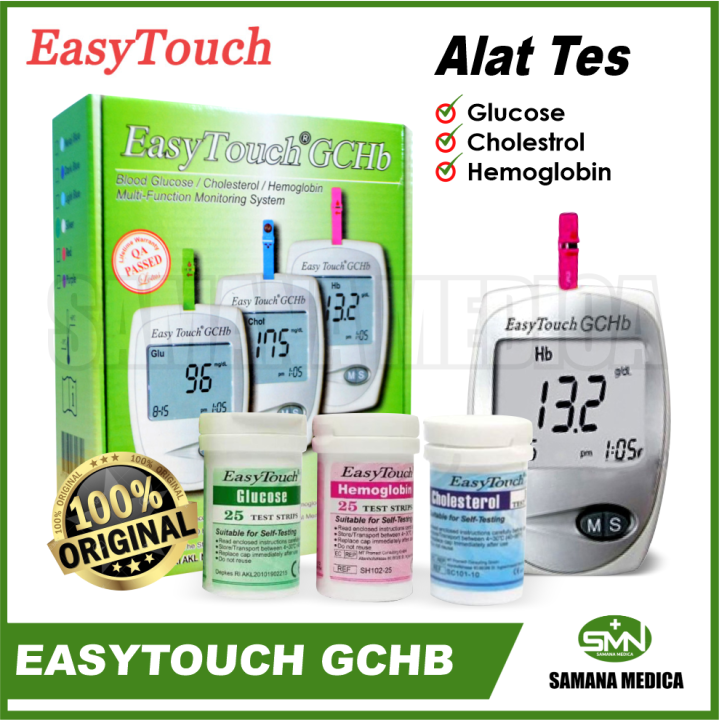 EASYTOUCH GCHB Alat Test Gula Darah Hemoglobin Kolesterol Paket 3 In 1