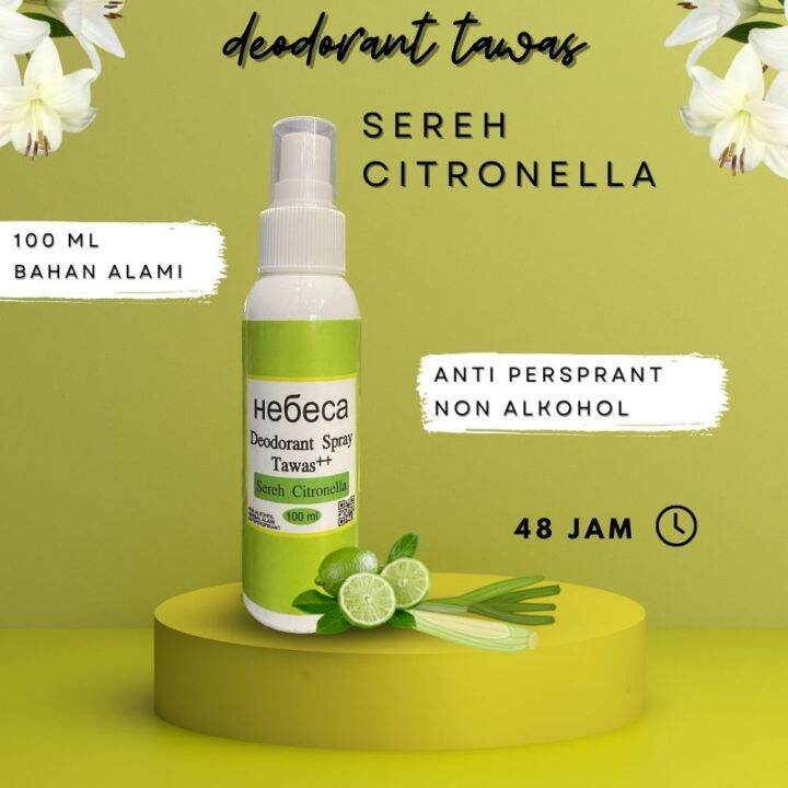 Hebeca Deodorant Spray Tawas SEREH CITRONELLA Menghilangkan Bau Badan