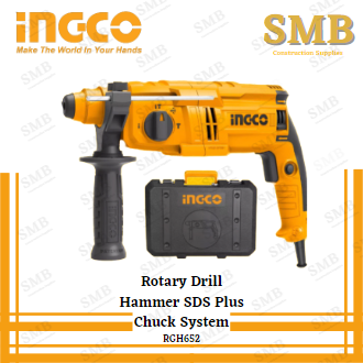 INGCO Rotary Drill Hammer SDS Plus Chuck System 650W RGH6528 SMB