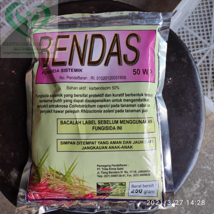 Fungisida Sistemik Karbendazim BENDAS 50 WP Isi 250 Gr Dari TRIDA KIMIA