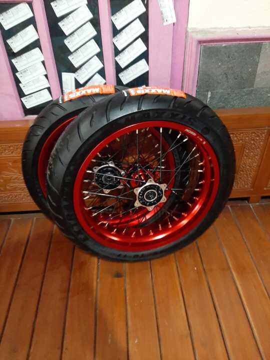 Roda Supermoto Klx Velg Rossi Ukur Wheelset Sumo D Tracker Ban