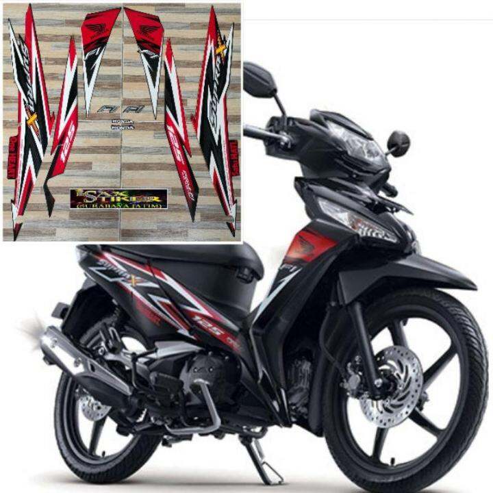 Striping Original Honda Supra X 125 R FI Hitam Black Tahun 2014 2015