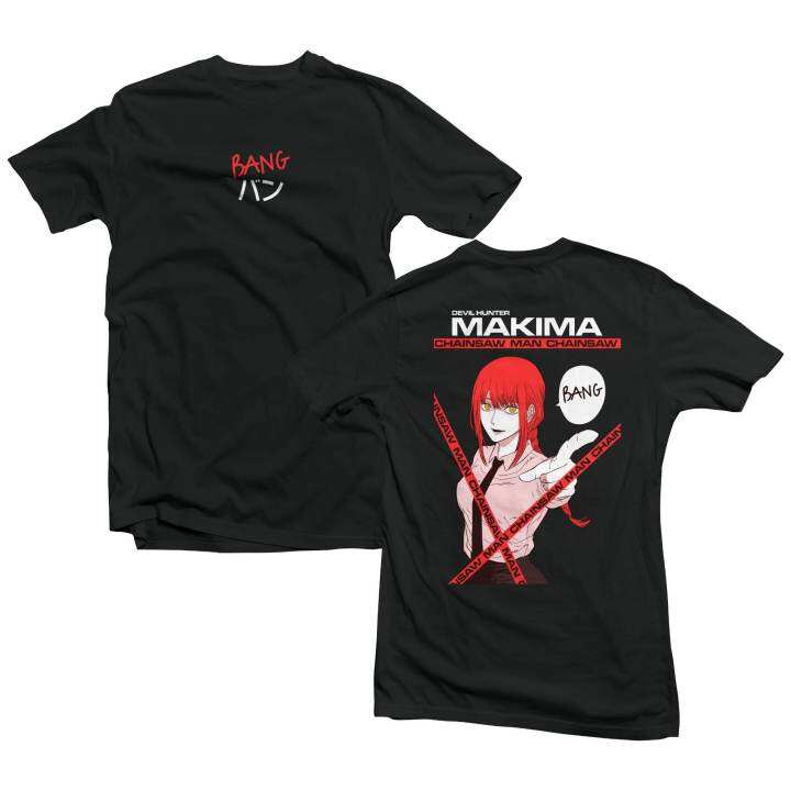 Kaos Distro Rumahan Anime Chainsaw Man Devil Hunter Makima Bang