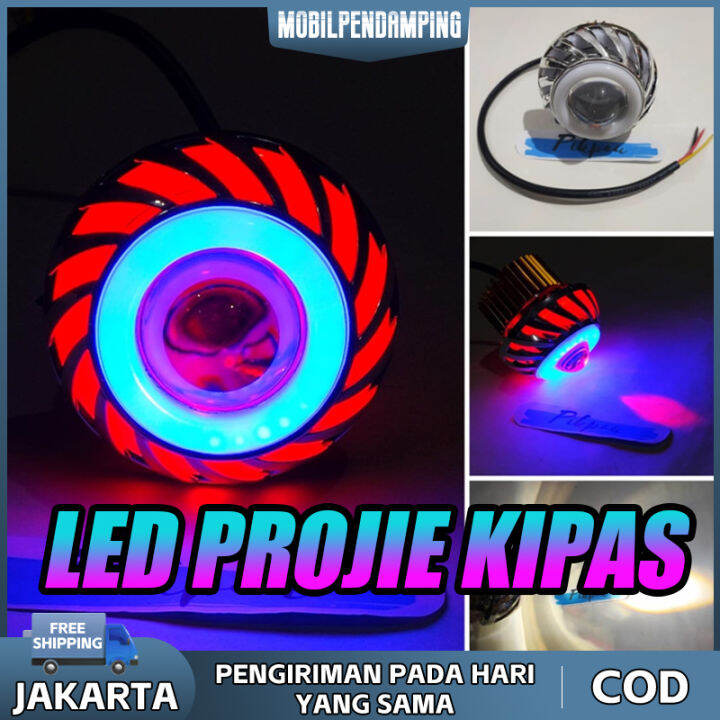 Lampu LED Projie Kipas Mini 2 5 Inc Motor Mobil Proji Spiral RUNNING