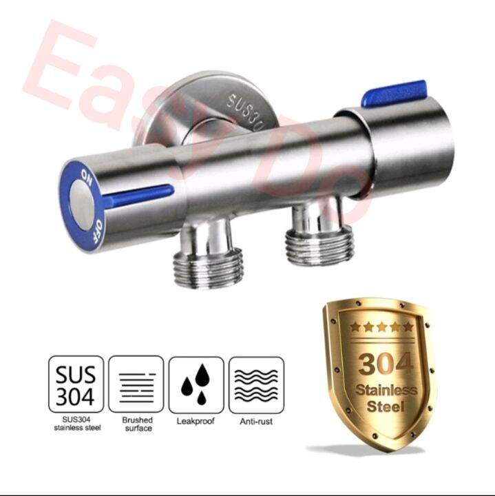 SUS 304 Stainless Steel Kitchen Bathroom Toilet Two Way Stop Angle