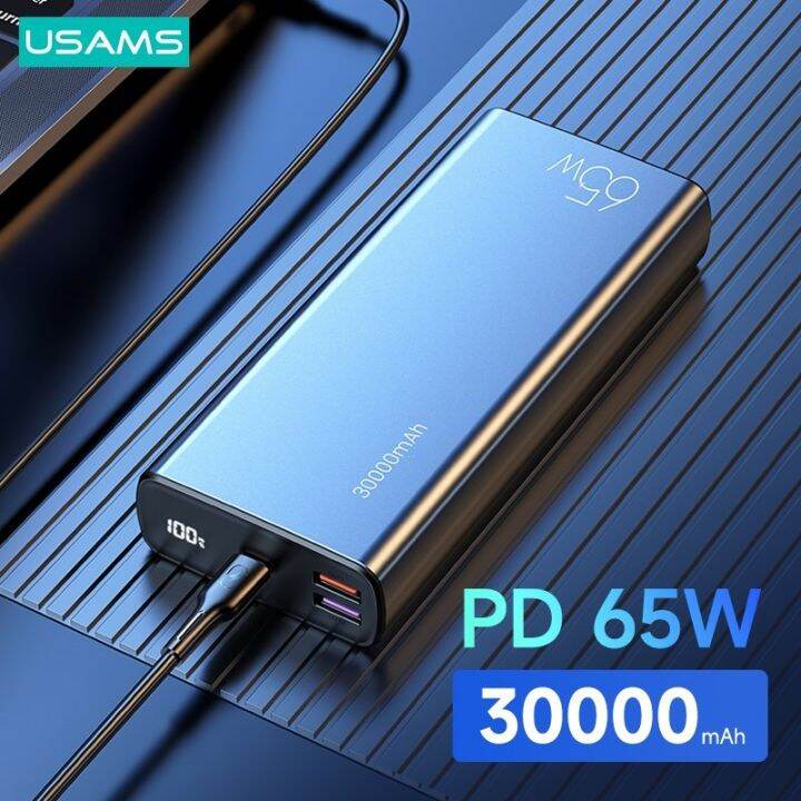 USAMS 30000mAh 65W Fast Charging Power Bank PD QC AFC FCP PPS Powerbank