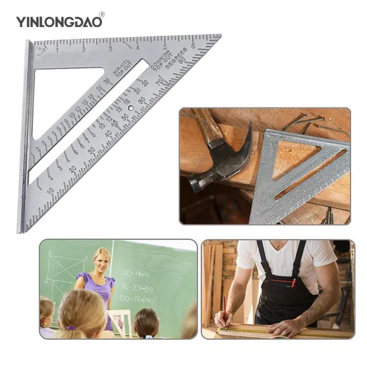 Aluminum Alloy Triangle Ruler Angle Protractor Speed Metric Square