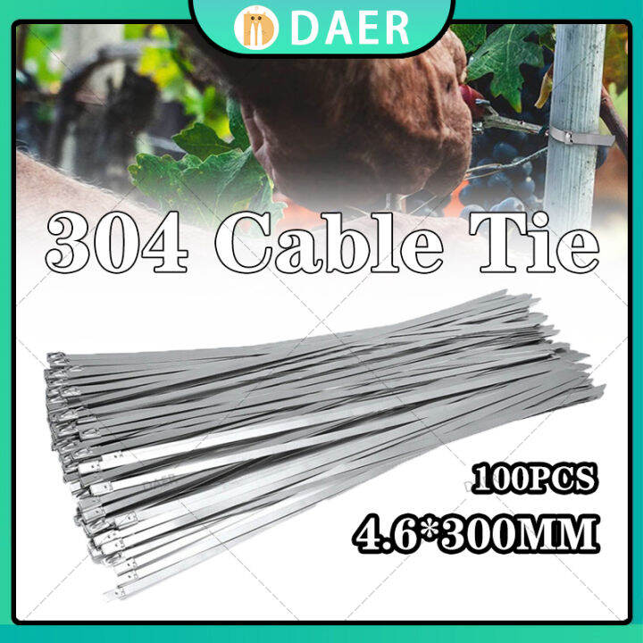 20PCS Stainless Steel Metal Cable Ties Self Locking Zip Tie 4 6 300mm