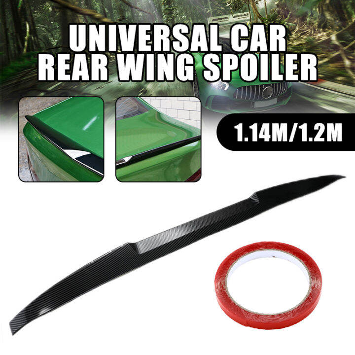 Universal Carbon Fiber Black Rear Trunk Spoiler Lip Wing For All Car