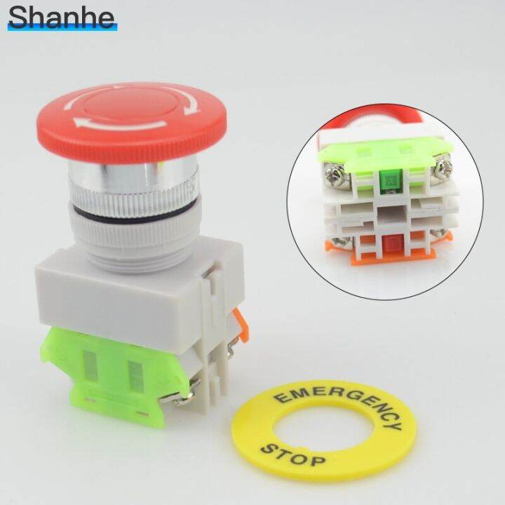 Amico Red Mushroom Cap No Nc Dpst Emergency Stop Push Button Switch