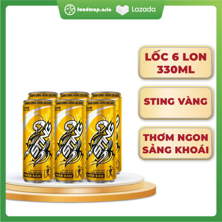 Nước Tăng Lực Sting Gold Lon 330ml Lốc 6 lon Lazada vn