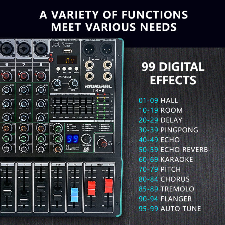 Original RIWORAL Audio Mixer TK Sound System 6 8 12 16 Channel