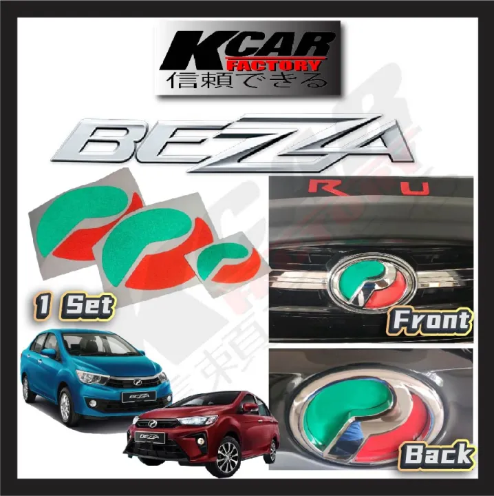 READY STOCK BEZZA PERODUA LOGO STICKER REFLECTIVE WITH STEERING 3M