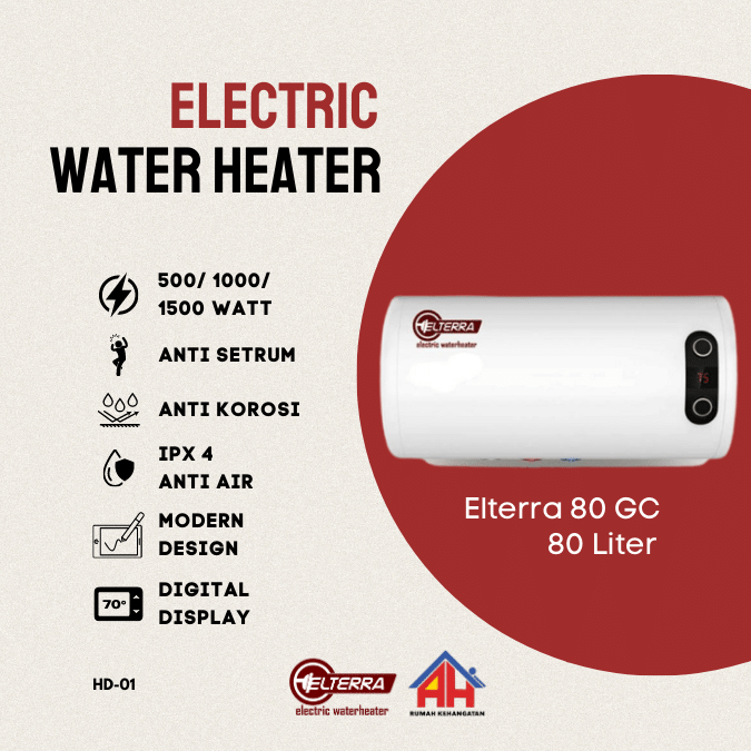 Pemanas Air Listrik Kamar Mandi Low Watt Electric Water Heater Handal