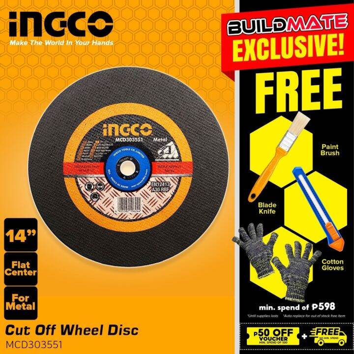 INGCO Cut Off Wheel Cutting Disc For Metal 14 MCD303551 BUILDMATE IHT