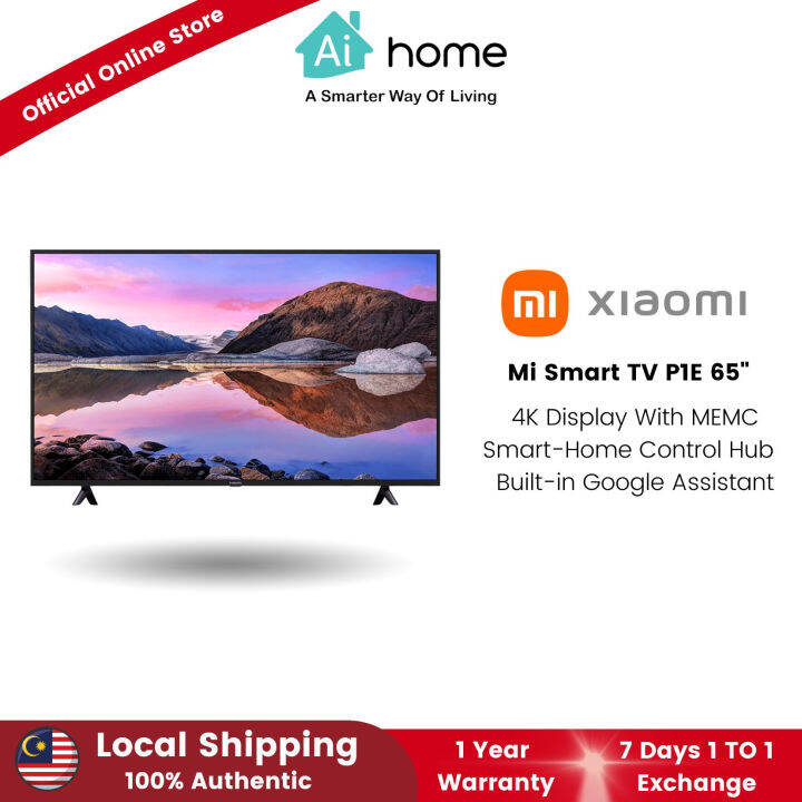 Aihome Mi Smart TV P1E 65 4K Display With MEMC Smart Home Control