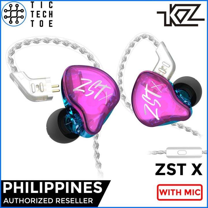 Kz Zst X Hybrid Dual Driver Earphones With Mic Lazada Ph