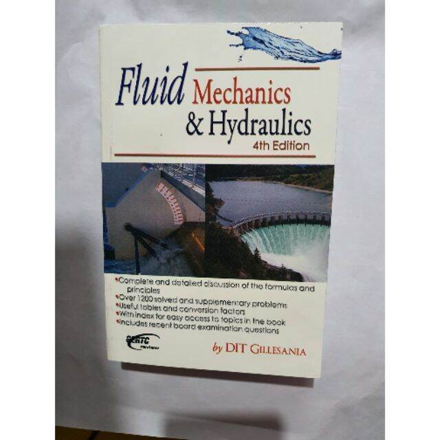 Fluid Mechanics Hydraulics Th Edition By Gillesania Lazada Ph