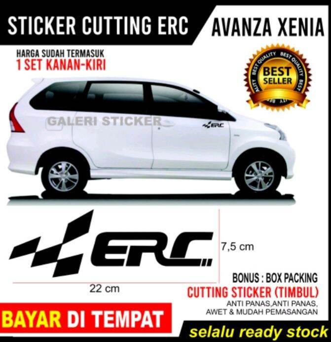 Stiker Cutting ERC Warna Putih Kaca Body Mobil Avanza Xenia Innova