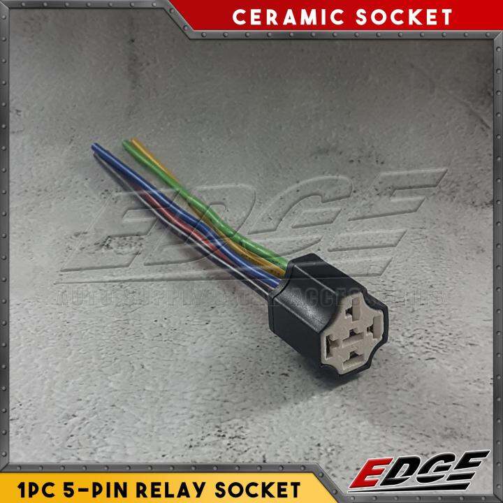 1pc 5 Pin Ceramic Relay Socket Wire Cable Horn Fuse Wires Cables