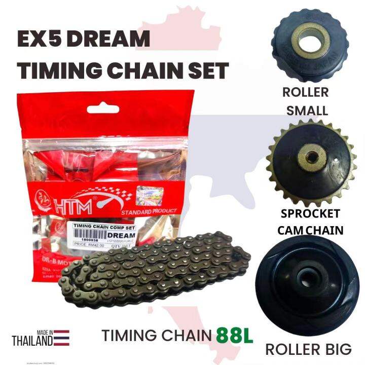 EX5 DREAM WAVE100 WAVE 100 KBW TIMING CHAIN COMPLETE COMP SET ROLLER