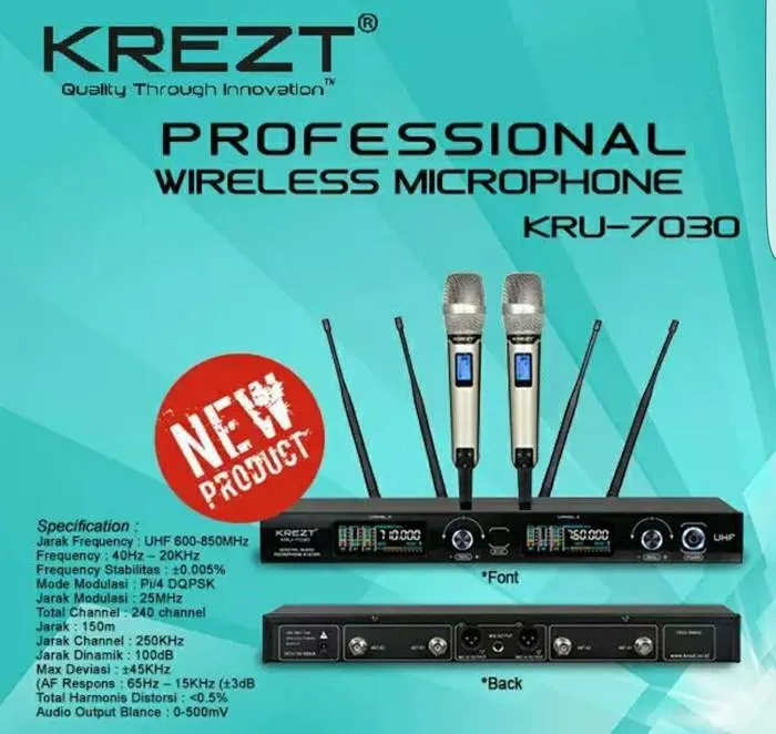 Mic Krezt Kru Wireless Handeld Multi Channel Original Audio